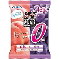 Orihiro Puru Do and Konnyaku Jelly Series (Peach & Grape), 12pc, 1 Bag