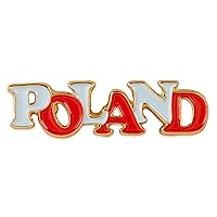 POLAND Lapel Pin with Red and White Letters