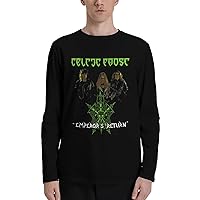 T Shirt Celtic Frost Mens Fashion Long Sleeve Shirts Casual Round Neck Tee Black