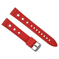 Ewatchparts 18MM RUBBER DIVER WATCH BAND STRAP COMPATIBLE WITH BREITLING CHRONOMAT A13035 AVENGER RED