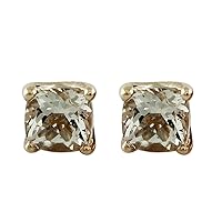 Morganite Cushion Shape Gemstone Jewelry 10K, 14K, 18K Rose Gold Stud Earrings For Women/Girls