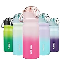 18oz Insulated Water Bottle With Straw Stainless Steel Double Wall Water Bottles BPA-Free Leak Proof Thermos With Lockable Flip Lid And Soft Silicone Spout,Sakura