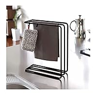 WXXGY Vanity Towel Stand Towel Holder Freestanding Hand Towel Rack Freestanding Countertop Tower Storage Rack for Bathroom/Black/with Hooks