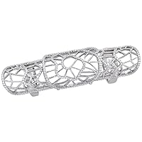 Sterling Silver Cubic Zirconia Armor Ring Micro Pave Cracked Glass 2 3/4 inches Long, Sizes 6-9