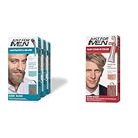 Just For Men Mustache & Beard, Beard Dye for Men with Brush Included for Easy Application & Easy Comb-In Color Mens Hair Dye, Easy No Mix Application with Comb Applicator