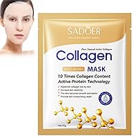 Collagen Anti-Aging Mask, Glow Face Mask Hydrating Anti-Wrinkle Lifting Mask Reducing Fine Lines, Anti Aging Facial Mask, Collagen Film (10 pieces)