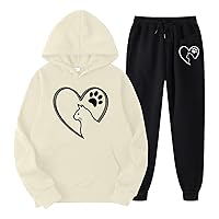 Pants Teenage Boys Heart Printed Long Sleeve Round Neck Hoodie And Pants Suits For Autumn And Winter Pants with