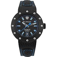 Cuscinetto Mens Analogue Automatic-self-Wind Watch with Calfskin Bracelet TLF-T01-4, black