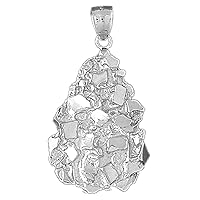 Nugget Pendant | Sterling Silver 925 Nugget Pendant - 45 mm