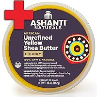 Bundle – African Black Soap Bar 8 oz (Fragrance Free) | Yellow Unrefined Shea Butter Chunky 10 oz