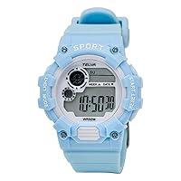 Clefer 191113 Women's Digital Watch, Waterproof, Stopwatch Function, Urethane Strap, Blue, blue