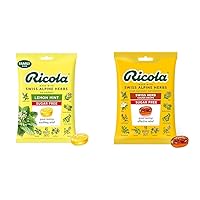 Ricola Sugar Free Lemon Mint Throat Drops, 45 Count, Refreshing Relief From Minor Throat Irritations & Sugar Free Original Natural Herb Cough Drops, 19 Count, Cough Suppressant & Throat Relieving