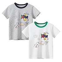 Boys' 2-Pack Digger Short Sleeve Crewneck T-Shirts Top Tee Size 2-7 Years Boys and Toddler Value Pack Cotton T-Shirt