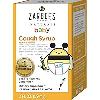 Zarbee's Naturals Baby Cough Syrup with Agave & Thyme, Natural Grape Flavor, 2 Ounce Bottle