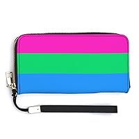PolySexual Pride Flag LGBT Womens Wallet Bifold Wristlet Long Purse Handbag Credit Cards Holder ID Card Case Bag for Ladies