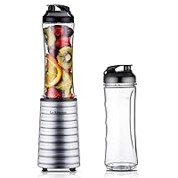La Reveuse 300W Personal Size Blender (Silver) + 18oz Replacement Bottle