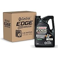 Castrol Edge High Mileage 5W-20 Advanced Full Synthetic Motor Oil, 5 Quarts, Pack of 3