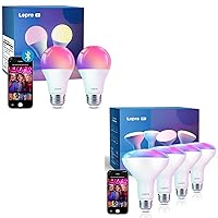 Boundle: A19 Smart RGBWW Bulbs 2 Packs & BR30 Smart RGBWW Bulbs 4Packs