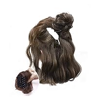 Claw Clip Hair Pieces for Women Mini Claw Bun Extension Donut Updo Ponytail Hair Extensions, Off Black