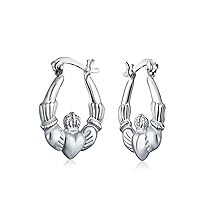 BFF Love Lightweight Sparkling Diamond-Cut Angel Wings Heart Celtic Claddagh Hoop Earrings For Women Teen Gold Plated .925 Sterling Silver Diameter .5-1 Inch