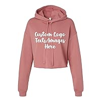 INK STITCH Design Your Own Women's Cropped Fleece Custom Hoodies - 5 Colors
