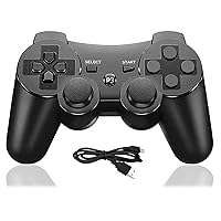 JINHOABF Wireless Controller for PS3 Controller,Built-in Dual Vibration Gamepad Compatible for Playstation 3,with Charger Cable (Black)