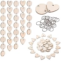 200 Pieces DIY Wooden Board Tags Wooden Slices Circles with Holes Wood Discs with Iron Rings,Wooden Slices for Hanging Plaque Calendar Family Birthday Reminder Board Pendant