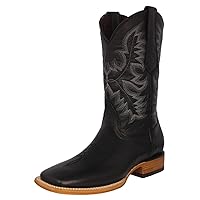 Texas Legacy Mens Black Western Cowboy Boots Rodeo Wear Leather Square Toe Botas