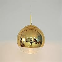 Modern Pendant Lights Silver Ball Hanglamp Globe Glass Led Lamp Kitchen Living Room Bedroom Home Suspension Luminaire 1Pcs (Color : Gold, Size : 30CM)