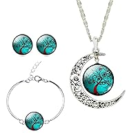 Womens Jewelry Set Fashionable Wedding Jewelry for Bridesmaids Elegant Necklace Earrings Bracelet Set Gifts