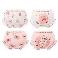 Toddler Baby Girls Soft Cotton Underwear Cute Print Ruffled Briefs Trunk Comfortable Breathable Underpants