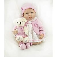 TERABITHIA 22inch 55cm So Truly Silicone Vinyl Reborn Baby Girl Doll Real Blond Mohair Soft Stuffed Cloth Body Newborn Dolls Toys Kids Bedtime Playmate