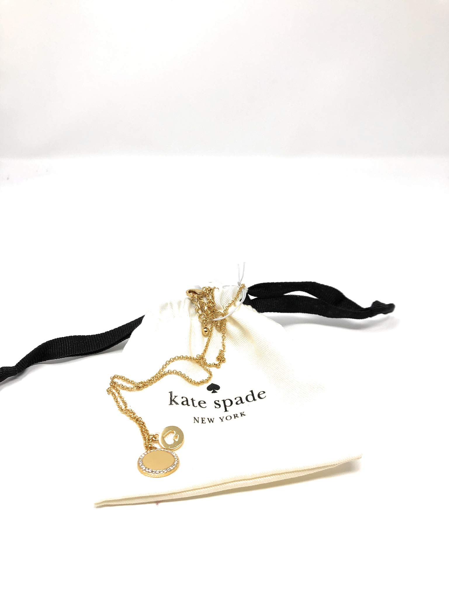 Kate Spade Spot The Spade Pave Charm Pendant Necklace Gold