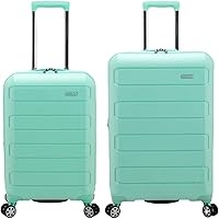 Traveler's Choice Pagosa Indestructible Hardshell Expandable Spinner Luggage, Mint, 2 Piece Set