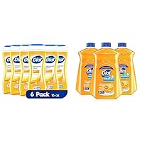 Dial Body Wash, Advanced Clean Gold, 16 fl oz, Pack of 6 & Complete Antibacterial Liquid Hand Soap Refill, Gold, 52 fl Oz (Pack of 3)