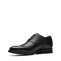 Clarks Men's Whiddon Apron Oxford, Black Tumbled Leather, 11.5 Wide