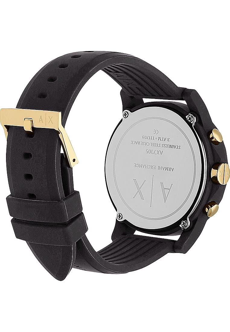 Armani Exchange Chronograph Uhr für Herren, Edelstahl mit 44mm Gehäusegröße