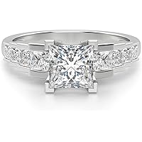 Moissanite Cinderella Staircase Princess Cut 3.60Ct, VVS1 Clarity, Colorless Moissanite Diamond, 925 Sterling Silver Ring, Promise Ring, Engagement Ring, Wedding Ring