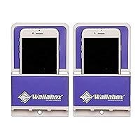 WALLABOX® (Vivid Violet, 2 Pack - Universal Cell Phone Holders, Wall Mount - Fits All iPhone & Android Phones. Great for Bedroom, Bathroom, Office, Car, Charging Station