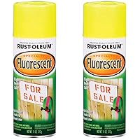 Rust-Oleum 1942830 Specialty Fluorescent Spray Paint, 11 Ounce, Yellow, 11 Fl Oz (Pack of 2)