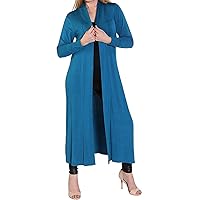 GirlzWalk Women's Long Sleeve Open Front Long Maxi Cardigan Ladies Longline Duster Coat