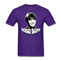 Men's Daydream Believer The Monkees Davy Jones Soft Cotton Short Sleeve T-Shirt Purple XS