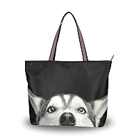 My Daily Women Tote Shoulder Bag Siberian Husky Dog Handbag Large