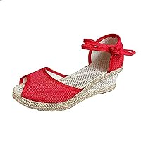 Summer Sandals for Women Breathable Slip on Orthopedic Sandals Roman Large Size Casual Outdoor Shoes