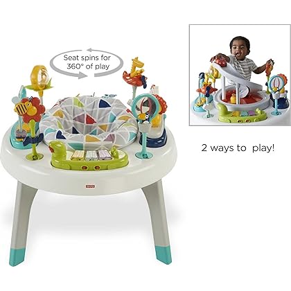 Fisher-Price Baby to Toddler Toy 3-in-1 Sit-to-Stand Activity Center with Playmat plus Music Lights and Spiral Ramp