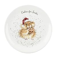 Spode Designs Coupe Plate | 8 Inch | Cookies for Santa Motif | Small Plate for Salad, Appetizers, or Dessert | Made of Fine Bone China | Dishwasher Safe