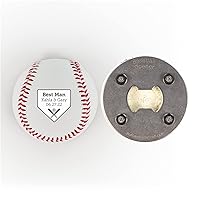 Baseball Bottle Opener Groomsman Groomsmen Printed Gift for The Best Man Personalized Baseball- Official Size-Custom Wedding Proposal Gift Ring Bearer Officiant Magnetic Cap Catcher