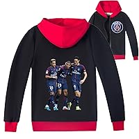 Kid Jacket Mbappe Zipper Jacket Neymar Casual Hoodie PSG Long Sleee Sweatshirt for Boy Girls