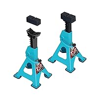 Jack Boss Jack Stands, 3 Ton (6600 LBs) Adjustable Ratchet Car Lifting Jack Stand with Dual Secure Pins, Insulated Rubber Saddle & Foot Pads for Electric Vehicles, Automotive Mortorcycles, 2 Pack