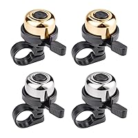 Bike Bell, 4 Pack Premium Bicycle Bell, Brass Bike Bells for Adults and Kids - Crisp Loud Melodious Sound - Bicycle Bells for Road Bike, Mountain Bike (Gold&Silver)